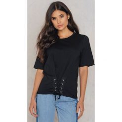 Rut&Circle T-shirt Elina Waist - Black. Czarne t-shirty damskie Rut&Circle, z bawełny. W wyprzedaży za 41,98 zł.