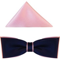 Granatowo-jasnoróżowa mucha męska slim B23. Różowe muszki męskie Modini Moda Męska, na co dzień, bez wzorów, z tkaniny, eleganckie. Za 45,00 zł.