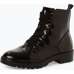 ONLY - Kozaki damskie, czarny. Czarne kozaki damskie ONLY, z lakierowanej skóry, bez obcasa, na sznurówki. Za 269,95 zł.
