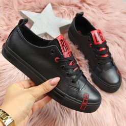 Trampki niskie czarne Big Star EE274303 - czarny. Czarne trampki i tenisówki damskie . Za 89,99 zł.