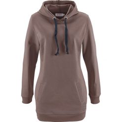Długa bluza, długi rękaw bonprix brązowy. Brązowe bluzy z nadrukiem damskie bonprix, z długim rękawem, długie. Za 79,99 zł.