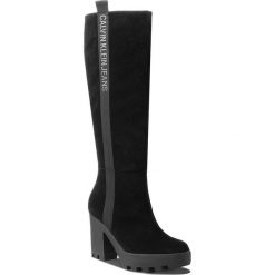 Kozaki CALVIN KLEIN JEANS - Sibilla RE9769 Black. Brązowe buty zimowe damskie marki Calvin Klein Jeans, z jeansu, na obcasie. Za 879,00 zł.