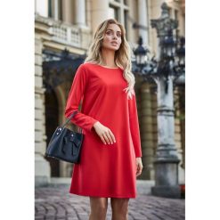 Sukienka rozkloszowana - czerwona. Czerwone sukienki dziewczęce Style, z elastanu, eleganckie, rozkloszowane. Za 189,00 zł.