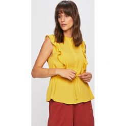 Vero Moda - Bluzka. Czarne bluzki damskie Vero Moda, s, bez wzorów, z wiskozy, ze stójką, bez rękawów. W wyprzedaży za 49,90 zł.