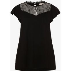 ONLY Carmakoma - T-shirt damski – Carflavor, czarny. Czarne t-shirty damskie Only Carmakoma, uniwersalny, bez wzorów, z koronki, bez kołnierzyka. Za 129,95 zł.