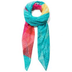 Desigual Damski Szal Foul Flamingo Ro, Turkusowy. Niebieskie szaliki damskie Desigual, bez wzorów. Za 199,00 zł.