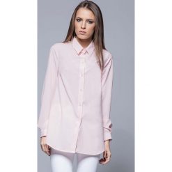 Koszule body: Różowa Elegancka Koszula o Wydłużonym Kroju