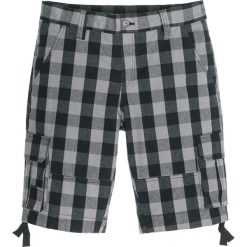 Bermudy Loose Fit bonprix szaro-czarny w kratę. Szare spodenki i szorty męskie bonprix, m, bez wzorów. Za 79,99 zł.