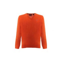 Swetry Gant V NECK SUPER FINE. Pomarańczowe swetry męskie GANT, xl, bez wzorów, bez kołnierzyka, bez kaptura. Za 555,55 zł.