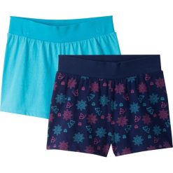 Krótkie spodenki (2 pary) bonprix kobaltowo-turkusowy. Niebieskie spodnie dziewczęce bonprix, na lato, bez wzorów, krótkie. Za 35,98 zł.