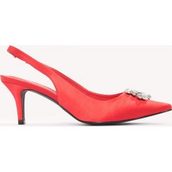 Czółenka: NA-KD Shoes Czółenka na niskim obcasie ze zdobieniem – Red