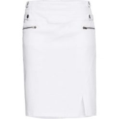 Spódnica dżinsowa ze stretchem bonprix biały twill. Białe spódniczki damskie bonprix, bez wzorów. Za 89,99 zł.