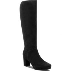Kozaki CLARKS - Kelda Pearl 261267314 Black Suede. Czarne bez kategorii marki Clarks, z materiału, przed kolano, na wysokim obcasie. W wyprzedaży za 439,00 zł.