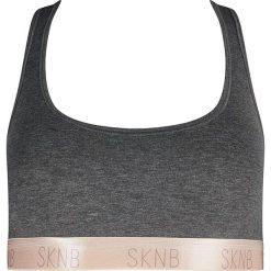 Top w kolorze antracytowym. Szare topy damskie Skiny Women & Men, z nadrukiem, bez rękawów. W wyprzedaży za 42,95 zł.
