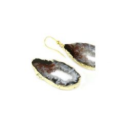 Earrings Plastry Geody Agatu Złoto. Żółte kolczyki damskie Brazi druse jewelry, złote. Za 200,00 zł.