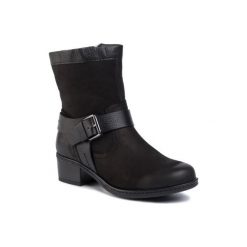GO SOFT OCE-DELICIA-04. Czarne botki damskie GO SOFT, ze skóry, bez obcasa, bez zapięcia. Za 229,99 zł.