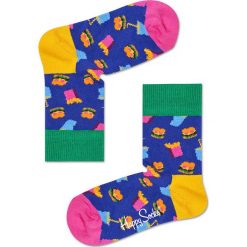 Happy Socks - Skarpetki dziecięce 15-34. Niebieskie skarpetki dziewczęce Happy Socks, bez wzorów, z elastanu. Za 24,90 zł.