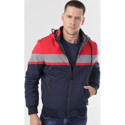 Granatowo-Czerwona Dwustronna Kurtka Jynless. Niebieskie kurtki męskie Born2be, xxl, bez wzorów, bez kaptura. Za 169,99 zł.