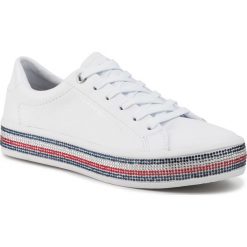 Sneakersy TOMMY HILFIGER - Jeweled Sneaker FW0FW04596 YBS. Białe półbuty damskie TOMMY HILFIGER, ze skóry ekologicznej. Za 539,00 zł.