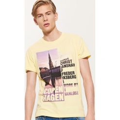 T-shirty męskie: T-shirt z fotonadrukiem copenhagen – Żółty