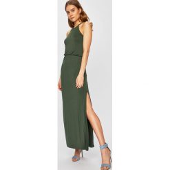 Emporio Armani - Sukienka. Sukienki damskie Emporio Armani, na co dzień, s, bez wzorów, z elastanu, casualowe, z okrągłym kołnierzem, bez rękawów, maxi, proste. W wyprzedaży za 219,90 zł.