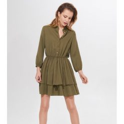 Sukienka z lyocellu Tencel™ Eco Aware - Khaki. Brązowe sukienki damskie Mohito, z lyocellu. Za 159,99 zł.