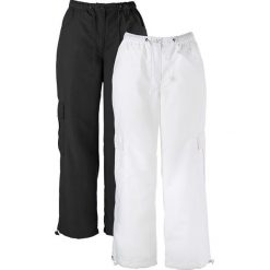 Spodnie 7/8 (2 pary) bonprix czarny + biały. Spodnie damskie bonprix. Za 109,98 zł.