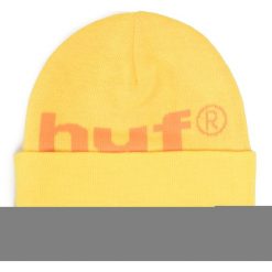 Czapka HUF - 98 Logo Beanie BN00093 Yellow. Żółte czapki damskie HUF, na zimę, bez wzorów, z materiału. Za 119,00 zł.