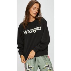 Wrangler - Bluza. Szare bluzy męskie rozpinane marki Wrangler, l, z nadrukiem, z bawełny, bez kaptura. W wyprzedaży za 149,90 zł.