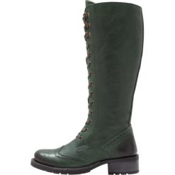 Buty zimowe damskie: Be Natural WIDE FIT Kozaki sznurowane green