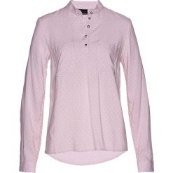 Tunika bonprix matowy jasnoróżowy - biel wełny w kropki. Fioletowe tuniki damskie z nadrukiem bonprix, z wełny, z krótkim rękawem. Za 49,99 zł.