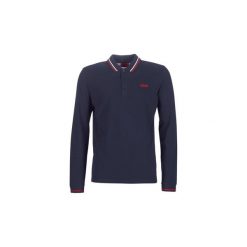 Koszulki polo z długim rękawem HUGO DONOL195. Niebieskie koszulki męskie HUGO, s, bez wzorów, z długim rękawem. Za 399,00 zł.
