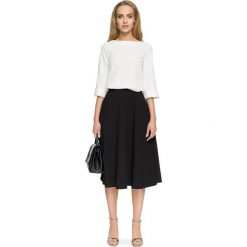 MARGO Bluzka z rękawami 3/4 - ecru. Bluzki damskie Stylove, s, bez wzorów, z elastanu, eleganckie, z klasycznym kołnierzykiem, z długim rękawem. W wyprzedaży za 99,00 zł.