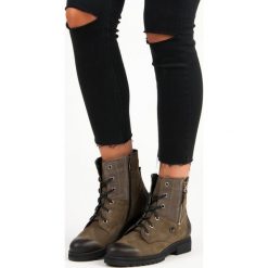 STYLOWE WORKERY KHAKI VINCEZA. Żółte botki damskie Vinceza, eleganckie, bez obcasa, bez zapięcia. Za 399,90 zł.