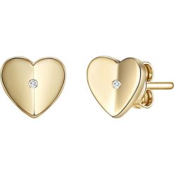 Pozłacane kolczyki-wkrętki z diamentami. Żółte kolczyki damskie Highstreet Jewels, Runway & Co., z diamentem, srebrne. W wyprzedaży za 129,95 zł.