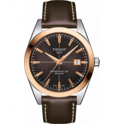ZEGAREK TISSOT GENTLEMAN POWERMATIC 80 SILICIUM T927.407.46.291.00. Szare zegarki męskie TISSOT, złote. Za 5550,00 zł.