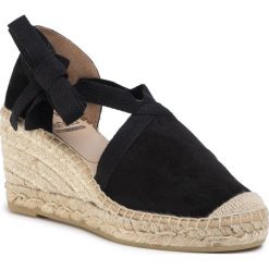 Espadryle KANNA - 20KV20003 Cortina Negro. Czarne espadryle damskie Kanna, bez wzorów, ze skóry, bez obcasa, na obcasie. Za 369,00 zł.