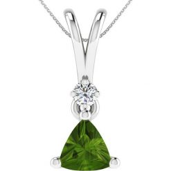 Naszyjniki damskie: Srebrny naszyjnik z zawieszką z diamentem – dł. 40 cm