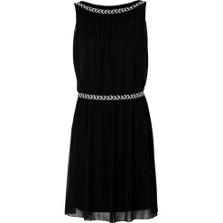 Sukienka shirtowa bonprix czarny. Czarne sukienki balowe bonprix, w paski, z tkaniny, z dekoltem w łódkę. Za 129,99 zł.