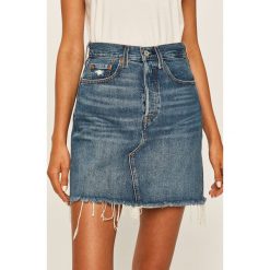 Levi's - Spódnica jeansowa. Niebieskie spódniczki damskie Levi's®, na co dzień, s, bez wzorów, z bawełny, casualowe, z podwyższonym stanem, mini, proste. Za 279,90 zł.