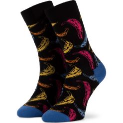Skarpety Wysokie Unisex HAPPY SOCKS - AWBAN01-9000 Czarny Kolorowy. Czarne skarpetki damskie Happy Socks, bez wzorów, z elastanu. Za 54,90 zł.