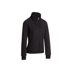 Bluza na zamek Gym & Pilates 500 damska. Czarne bluzy damskie marki DOMYOS, xl, bez wzorów, z elastanu, bez rękawów, bez kaptura. Za 59,99 zł.