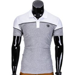KOSZULKA MĘSKA POLO BEZ NADRUKU S832 - SZARA. Szare koszulki polo Ombre Clothing, m, z nadrukiem. Za 29,00 zł.