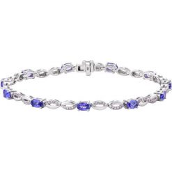 Bransoletka Złota - złoto 585, Diament 0,39ct,tanzanit. Żółte bransoletki damskie z diamentem, złote. Za 9190,00 zł.