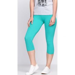 Spodnie damskie: Zielone Legginsy Footprints