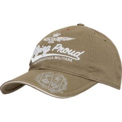 Czapka AERONAUTICA MILITARE. Szare czapki męskie Aeronautica Militare, bez wzorów, z bawełny. Za 190,00 zł.