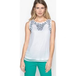 Bluzy rozpinane damskie: Bluza haftowana, bezrękawnik