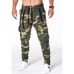 Joggery męskie: SPODNIE MĘSKIE JOGGERY P716 – MORO