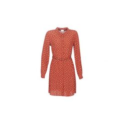 Sukienki krótkie Vila VISULOLA. Czerwone sukienki damskie Vila, bez wzorów, bez kołnierzyka, z krótkim rękawem, krótkie, mini. Za 289,00 zł.