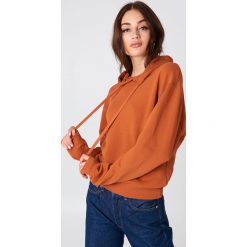 Bluzy damskie: NA-KD Basic Bluza z kapturem basic – Orange